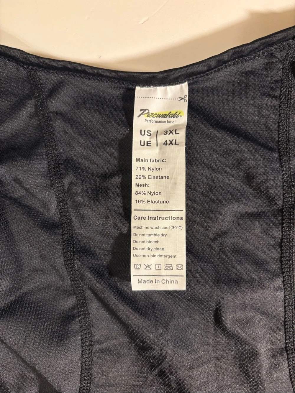Adult Przewski black One-Piece Cycling Bib Shorts
